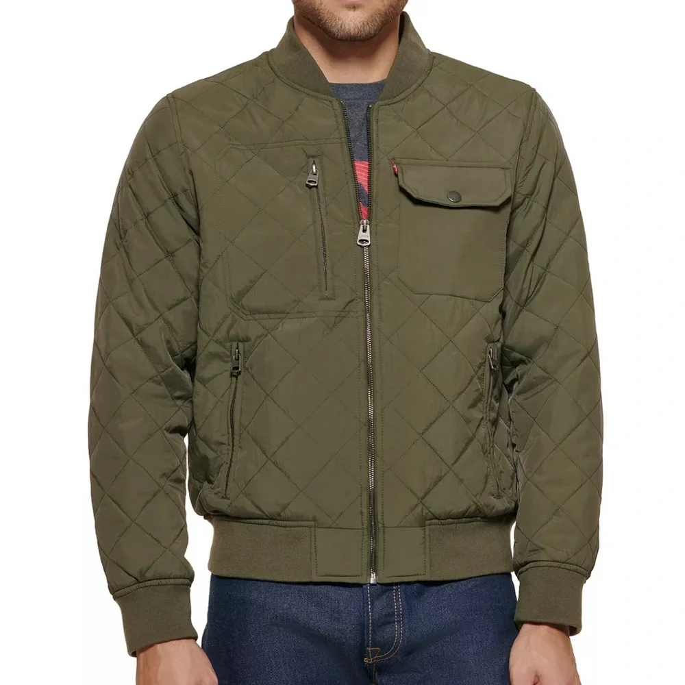 NWT Levi's Men's Diamond Quilt Bomber Jacket  SZ - XL - Picture 2 of 16